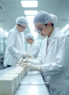 Сотрудники лаборатории проверяют продукцию